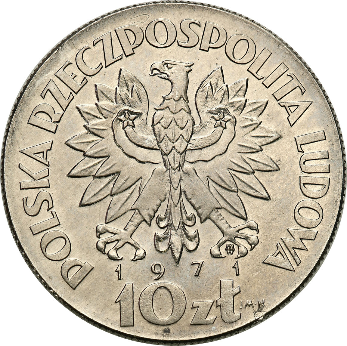PRL. PRÓBA Nikiel 10 złotych 1971 - FAO fiat panis